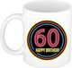 Bellatio Decorations Verjaardag mok / beker - happy birthday 60 jaar - neon - 300 ml