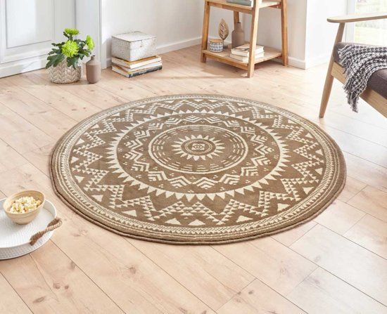 Hanse Home Vloerkleed Valencia 103443 140 cm rond Bruin & Taupe