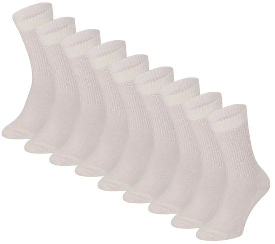 Morethansocks Sportsokken Unisex Wit 9 Pack Maat 36-47