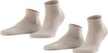 FALKE Happy 2-Pack Heren Sneakersokken Beige - Maat 39-42
