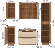 Vicco Meuble de salle de bain Lotta, Cachemire, 5 pièces