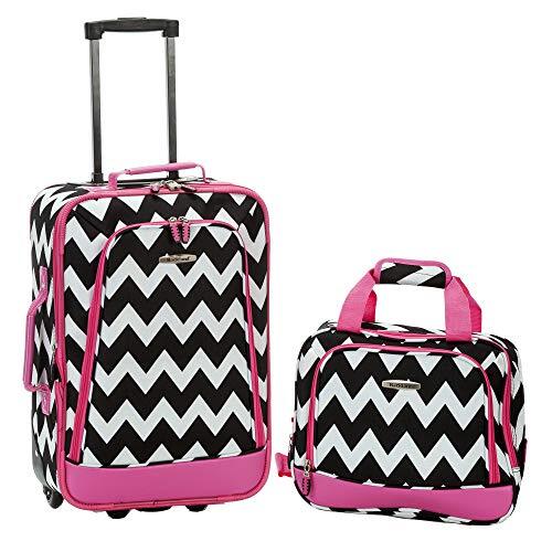 Rockland uniseks bagageset voor volwassenen, F102-PINKCHEVRON, F102-PINKCHEVRON