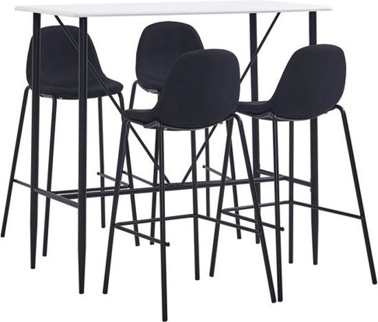 vidaXL 5-delige Barset Hout Zwart