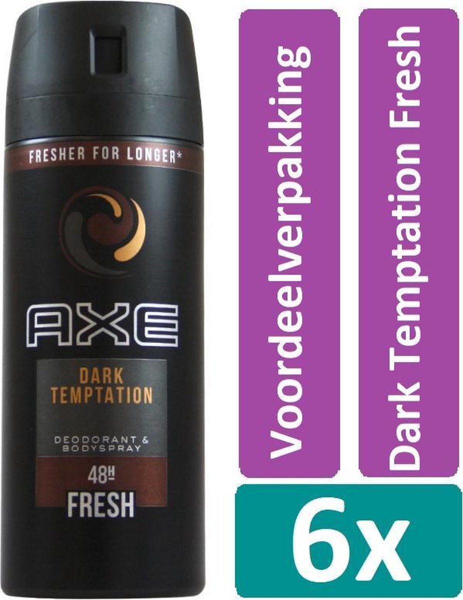 AXE Deodorant Spray 150 ml Dark Temptation Fresh 6 stuks Voordeelverpakking