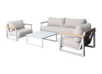 Proloisirs Loungeset Leather II Crème, Wit