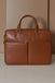 D'Arienzo Cartable 24 heures en Cuir Cognac serviette ordinateur double poche