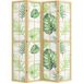 Paravent Bohème Tropical Pliable Autoportant Cadre Bois Vert