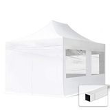 TOOLPORT Easy Up 3x4,5 m Easy Up partytent Vouwpaviljoen, ECONOMY staal 30m met zijwanden (panorama), wit