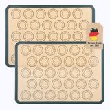 Intirilife 2x tapis de cuisson en silicone réutilisable pour macarons, gris-brun, 42 x 29,5 cm