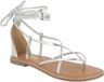 Les M.belarbi Djoya leren sandalen Dames Zilver 38 EU