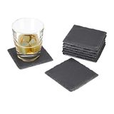 Merkloos 16 x onderzetter glas - glasonderzetter leisteen - onderzetters - 10x10 cm