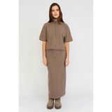 Moscow Moscow maxi rok - taupe