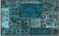 Kleen-Tex Wash+Dry Design Wasbare Deurmat - Loper - Vintage Patches türkis - 75 x 120cm