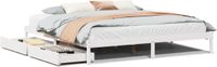vidaXL Bedframe - massief grenenhout - wit - 180x200 cm