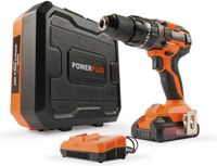 Powerplus Dual Power Accu klopboormachine POWDP15210-3 in 1: boren hamerboren en schroeven, 20 V boormachine, 50 Nm, Links en rechts schroeven, incl. batterij 20V 2.0Ah en lader