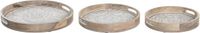 DKD Home Decor Set van trays Wit Bruin Mangohout 39 x 39 x 4,5 cm