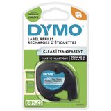 DYMO LetraTag labels en plastique d'origine | Noir sur Transparent | 12 mm x 4 m