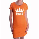 Bellatio Decorations Queen Oranje Koningsdag jurk met witte kroon voor dames XL