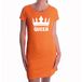 Bellatio Decorations Queen Oranje Koningsdag jurk met witte kroon voor dames XL