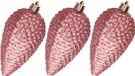 Decoris Kaemingk B.V. 6x stuks kunststof dennenappels kersthangers 8 cm oudroze glitter