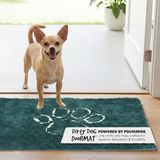 Dog Gone Smart Dirty Dog Deurmat, microvezel, super absorberend, machinewasbaar, met antislip onderkant, klein, petrol