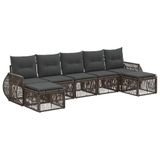 vidaXL Tuinbank Set 7 st Grijs en Donkergrijs poly rattan