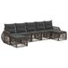 vidaXL Tuinbank Set 7 st Grijs en Donkergrijs poly rattan