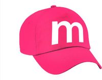 Bellatio Decorations Letter M pet / cap roze voor dames en heren