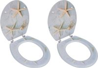 vidaXL Toiletbril met deksel 2 st zeester mdf