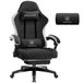GTPLAYER Gaming stoel, bekleding van stof, gaming fauteuil met pocketveringkussen, ergonomische draaistoel, gaming stoel met voetsteun. Draagvermogen: 150 kg, kleur: zwart