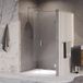 Brauer Void - Nisdeur - 2-Delig - Helder Glas - 140 x 200 cm - Omkeerbaar - met Draaideur 70 cm - Aan Muur - incl. Glascoating - Chroom