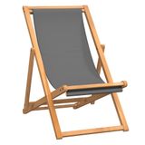 VidaXL Tuinstoel Terras Gecapitonneerde zitting Stof/Weefsel, Teak Grijs