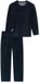 Schiesser Heren Pyjama Lange Mouw Badstof Gestreept Blauw Maat 58
