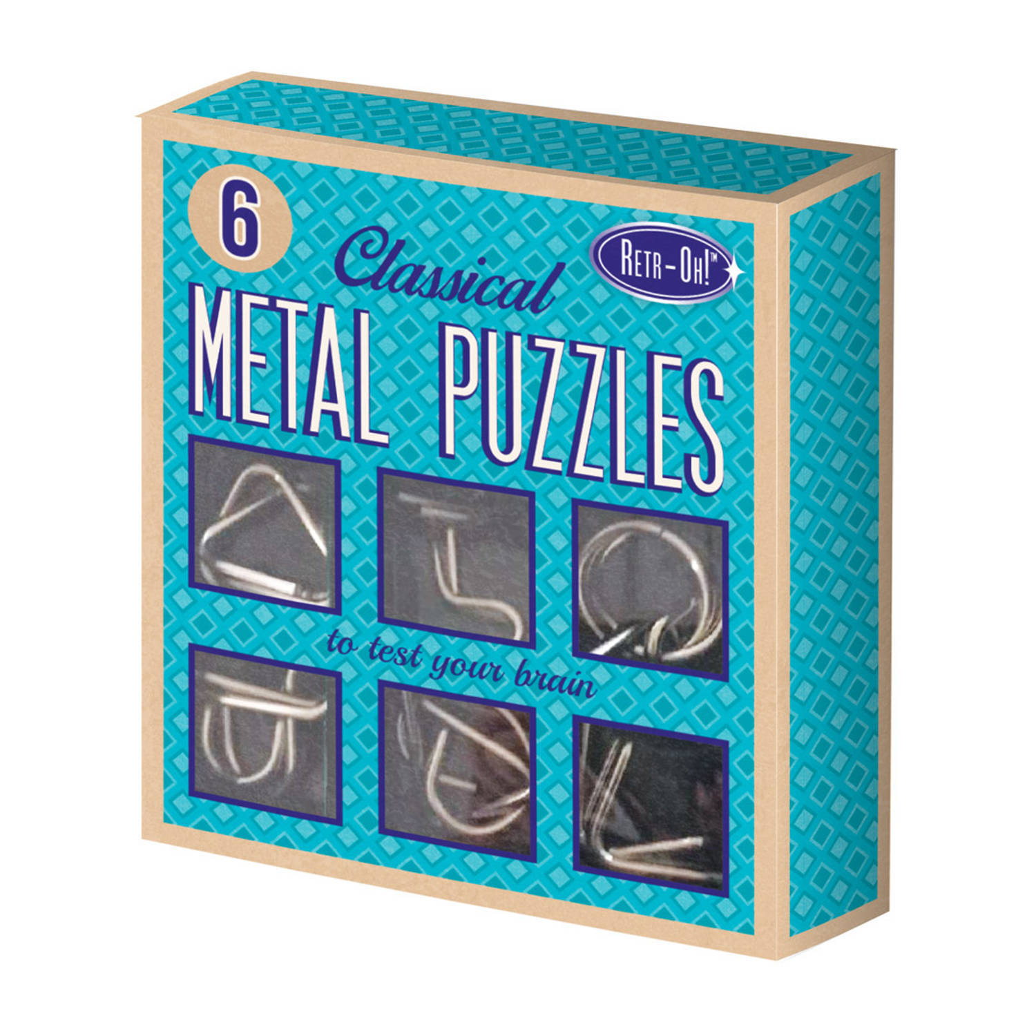 Retr-Oh! metalen puzzels retr-oh unisex blauw 6 stuks