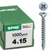 SPAX Universele schroef, 4 x 15 mm, 1000 stuks, Voldraad, Verzonken kop, Kruiskop Z2, 4CUT, WIROX - 1081010400155