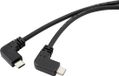 Renkforce RF-4633064 USB-kabel USB 3.2 Gen2 USB-C stekker, USB-C stekker 1.20 m Zwart 90° haaks naar links