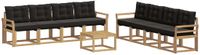 vidaXL - Buiten - bank - set - 9 - st - Wit - en - zwart