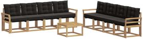 vidaXL - Buiten - bank - set - 9 - st - Wit - en - zwart