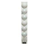 Decoris Kerstballen - 7x st - parelmoer wit - 8 cm - kunststof - kerstversiering