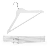 Blumtal Kledinghangers Hout - Set van 10 Kleerhangers - Antislip - Met inkepingen - Wit