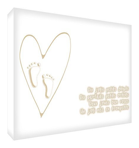 Feel Good Art Feel Good Art Tien vingers handen/voeten canvas op frame wandtattoo 91 X 60 cm beige