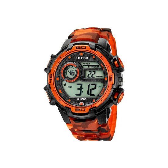 Calypso K5723-5 Herenhorloge Sport Digitaal Oranje Kunststof Kast Zwart