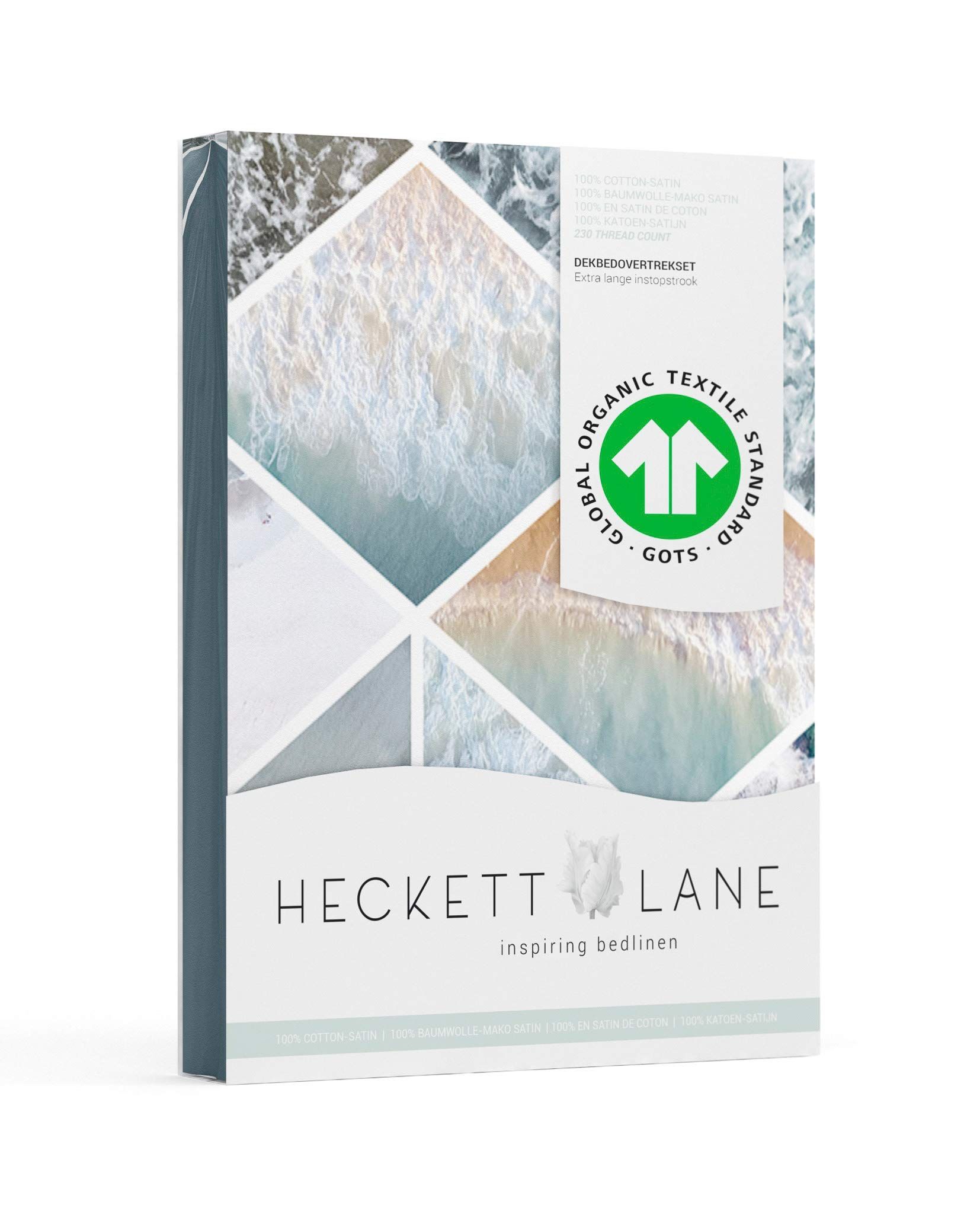 Heckett & Lane Carey Dekbedovertrek Lits-jumeaux 260x200/220 cm + 2 kussenslopen 60x70 cm - Storm Blue