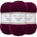 Utopia Crafts Velvet Lux Chenille Garen 3×100g – Superzacht Dik Garen voor Haken & Breien, Dekens, Speelgoed, Amigurumi – Haaknaald 5,5mm, Pluizig (Diep Bordeaux)