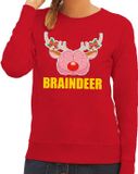 Bellatio Decorations Shoppartners Bv Foute kersttrui / sweater braindeer rood voor dames L
