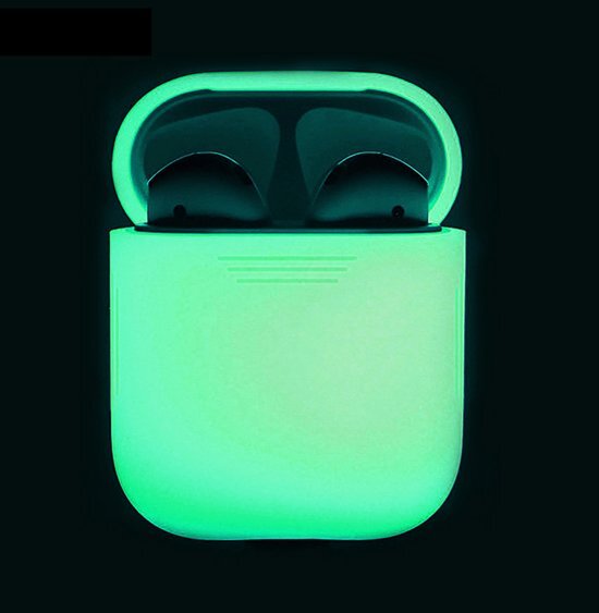 Lyno Airpods Silicone Case Cover Hoesje voor Apple Airpods - Wit/Glow in the dark