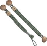 Knoopies Voordeelset Knoopies Knuffelkoord en Speenkoord - Olijfgroen - Katoen - Macramé