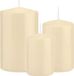 Trend Candles - Stompkaarsen set 3x stuks creme wit 10-12-15 cm