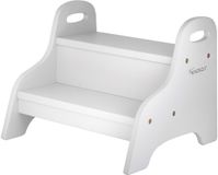 Kindsgut - Opstapkrukje Kind - Lichtgrijs houten ontwerp - 2 treden - Duurzaam & Eenvoudige montage - Toiletkrukje kinderen