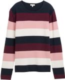 Tom Tailor Gebreide trui met ronde hals - Maat XXXL - big rose knit stripe